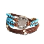  Brown String and Silver Plated Star of David Bracelet - 1