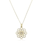 Celtic Knot (Flower): 14K Gold Pendant with Diamond - 1