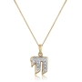 Chai: 14K Yellow Gold Necklace with Diamonds - 1