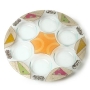 Colorful Painted Glass Seder Plate: Triangles. Lily Art - 1
