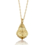 Crystal and Gold Filled Postmodern Star of David Necklace (Champagne) - 2
