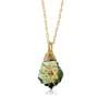Crystal and Gold Filled Postmodern Star of David Necklace (Light Green) - 2