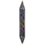Curlicues: Jeweled and Enameled Pewter Mezuzah Case - 1