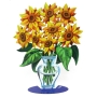 David Gerstein Signed 2-Sided Sculpture - Sunflowers - 1