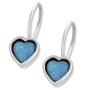  Delicate Sterling Silver Opal Heart Earrings - 1