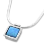  Delicate Sterling Silver Opal Square Necklace - 1
