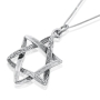 Delicate Sterling Silver Star of David Necklace - 1