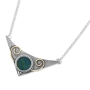Deluxe Contemporary Sterling Silver and Eilat Stone Necklace - 1