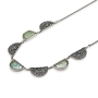 Deluxe Roman Glass and Silver Fashion Necklace - 1