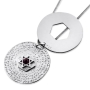 Deluxe Silver and Gold Star of David Necklace with 72 Holy Names and Red Garnets - 1