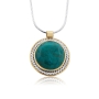 Silver and Gold Filled Circle Eilat Stone Necklace - 3