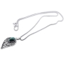 Eilat Stone and Silver Double Tear Drop Necklace - 1
