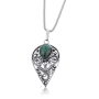 Eilat Stone and Silver Double Tear Drop Necklace - 2