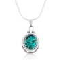 Eilat Stone and Silver Oval Necklace  - 2