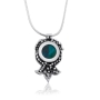 Eilat Stone and Silver Pomegranate Necklace - 2