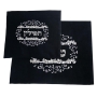 Embroidered Velvet Tallit and Tefillin Bag Set - Jerusalem - Navy Blue - 1