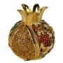   Enameled and Jeweled Hinged Pomegranate Havdallah Spice Box - 7 Species (Bronze) - 1