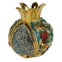   Enameled and Jeweled Hinged Pomegranate Havdallah Spice Box - 7 Species (Turquoise) - 1