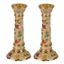 Enameled and Jeweled Pewter Candlesticks - 7 Species (Pearly White) - 1