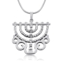 Exclusive Sterling Silver Ornate Menorah Necklace - 2