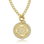 Filigree Disk: Golden Jeweled Necklace by LK Designs - 1