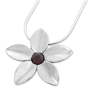  Flower Pendant Necklace with Garnet - 1