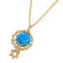 Gold Filled Little Star of David Wired Necklace with Opalite Gemstone - 1
