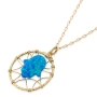 Gold Filled and Opal Hamsa Wired Necklace - 2