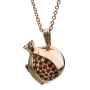 Gold Pomegranate Necklace with Garnet Gemstones - 1
