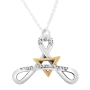 Shiviti: Sterling Silver and 9K Gold Star of David Necklace for Men - 1
