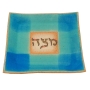 Handmade Ceramic Matzah Tray - Sky Blue - 1