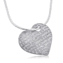 I Love You (Hebrew/English): Sterling Silver Heart Pendant - 1