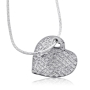 I Love You (Hebrew/English): Sterling Silver Heart Pendant - 2