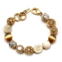 Illumination: 24K Gold Plated Bracelet with Gems (Buttons and Coins) by AMARO - 1