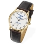 Israeli Flag Classic Watch with Brown Leather Strap by Adi - 1