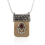 Jerusalem Stone and Silver Hamsa Necklace with Garnet - 2
