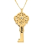 Gold Plated Key Necklace with Name and Swarovski Birthstone - 3