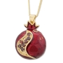 Marina Large Gold Plated Pomegranate Fashion Necklace with Garnet Stones - 2