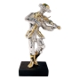  Large Silver Fiddler Figurine with Golden Highlights - 1