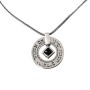  Large Silver Wheel Necklace - Remember Jerusalem - Onyx Square - 1