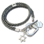 Leather Cord Wrap Bracelet with Silver Charms. Variety of Colors - 3