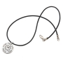  Leather and Sterling Silver Wheel Necklace - Silver Gold Kindness and Truth by Or Jewelry - 1