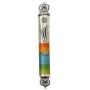 Lily Art Pewter Crown Mezuzah Case - Star of David (Multicolored) - 1