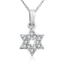 Little Star of David: 14K White Gold Necklace with Diamonds - 1