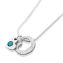 Love: Sterling Silver and Opal Hearts Necklace - 1
