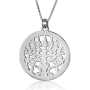 Menorah Disc Necklace - Silver or Gold Plated - 1