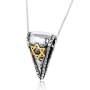 Men's Silver and Gold Star of David Clip Necklace - 1