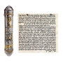  Mezuzah Parchment (5.9" X 5.9") with Silver Jerusalem Mezuza Case (KR-Z-143) - 1