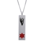 Mezuzah: Silver Necklace with Enamel Shin & Stone Star of David - Choice of Colors - 1