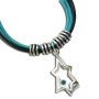 Modern Multi Leather Cord Necklace with Star of David and Crystal - 1